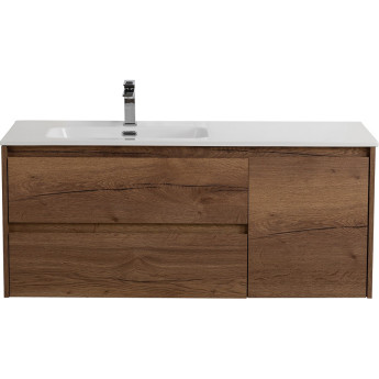 База под раковину подвесная BELBAGNO KRAFT-1200-2C-1A-SO-RT-L с двумя выкатными ящиками и одной распашной дверцей, левосторонняя, RovereTabacco, 1200x460x500